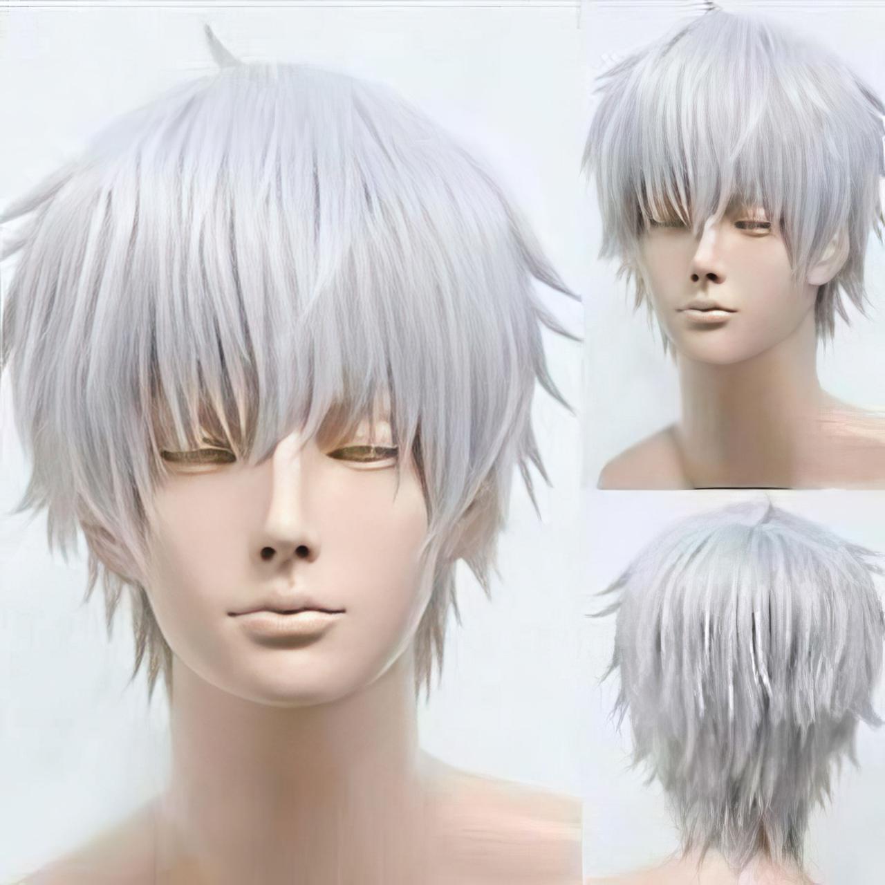 Перука чоловіча для косплей персонажа Sakata Gintoki з манги Gintama 25 см Сірий (K000801) - фото 3