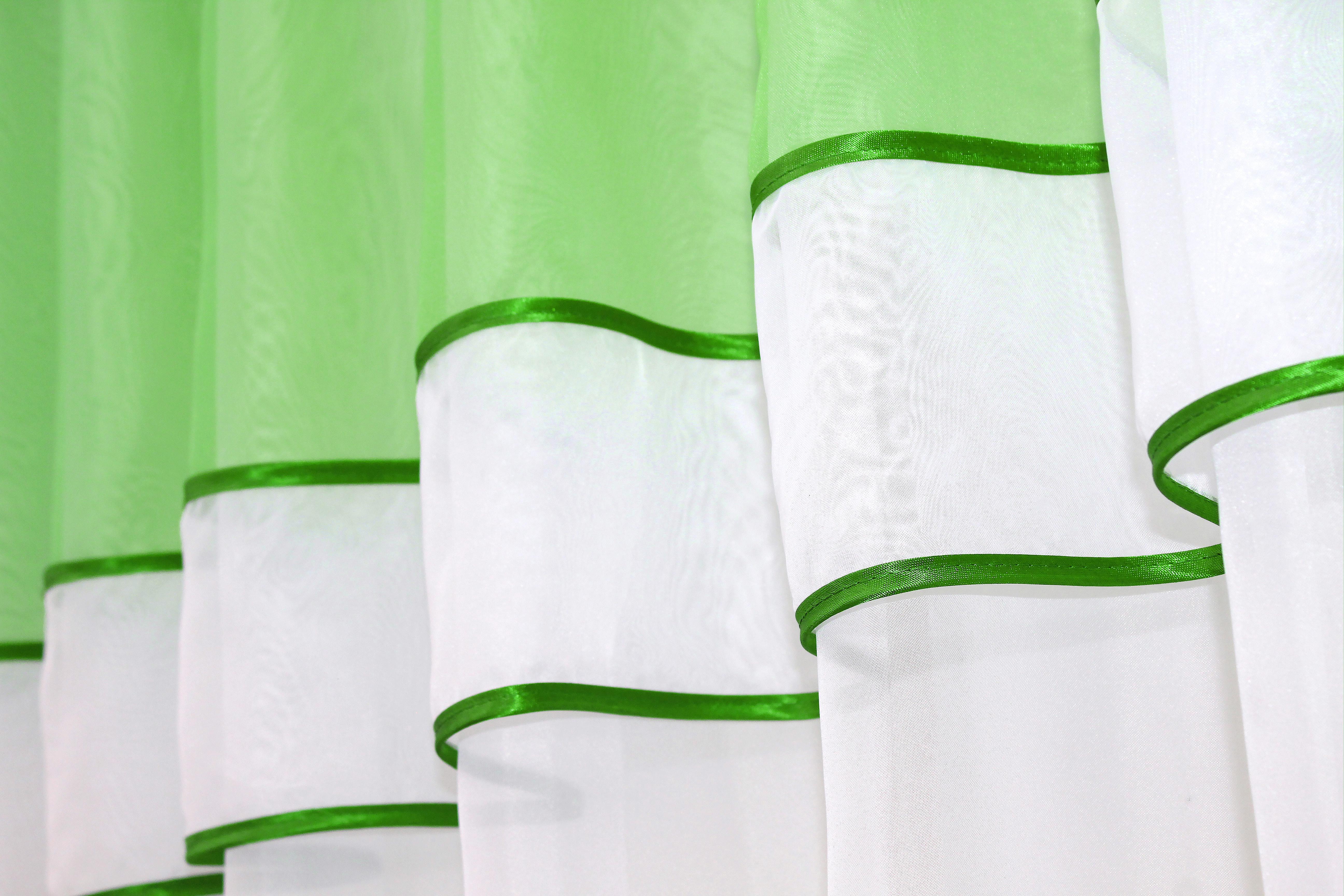 Занавеска кухонная VR-Textil № 018к с ламбрекеном 280х170 см Салатовый/Белый (50-596) - фото 4 Занавеска кухонная VR-Textil № 018к с ламбрекеном 280х170 см Салатовый/Белый (50-596) - фото 4