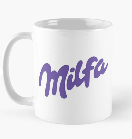 Чашка керамическая с принтом "Milfa" 330 мл Белый (ПН314Ч)