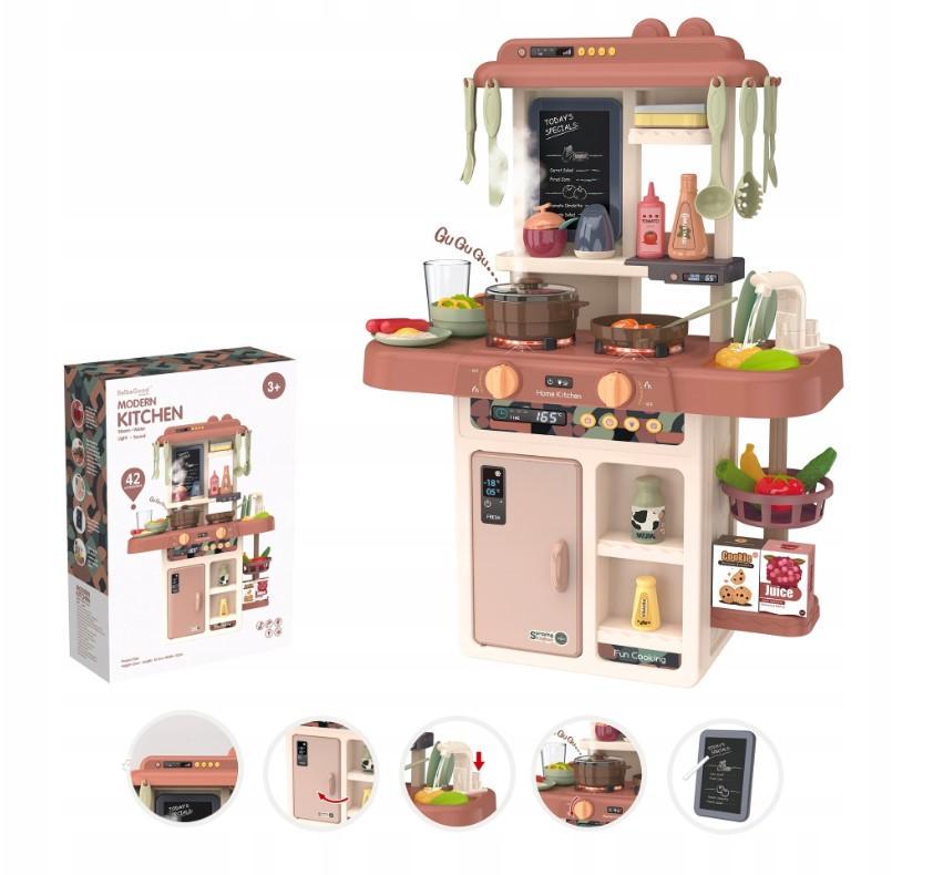 Кухня детская игрушечная для девочки с паром/водой/посудой и имитацией закипания 42 предмета Pink (29309320) - фото 5 Кухня детская игрушечная для девочки с паром/водой/посудой и имитацией закипания 42 предмета Pink (29309320) - фото 5