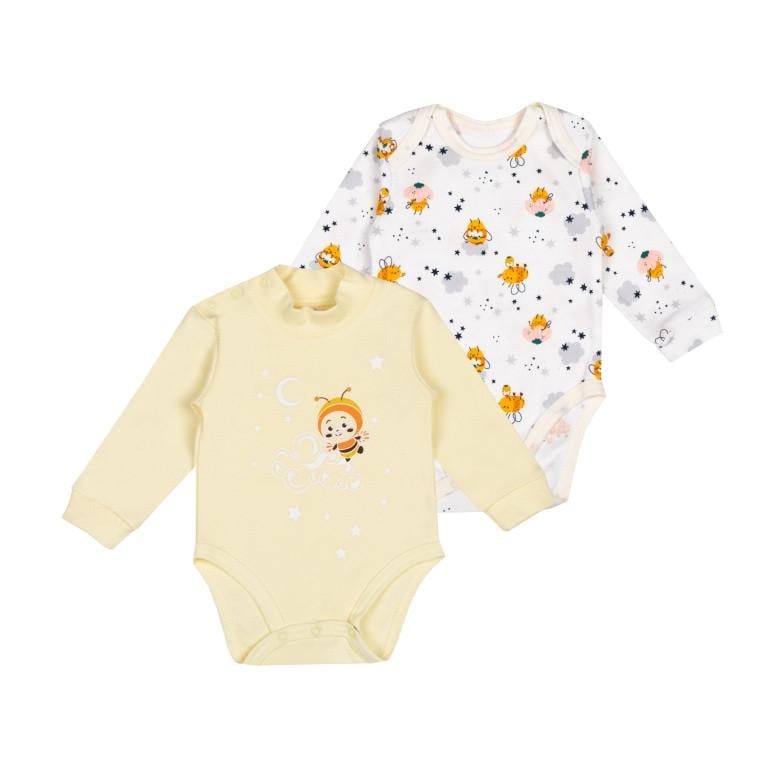 Комплект-боди детский для малышки GABBI BD-24-16 68 см 2 шт. Желтый/Молочный (14193)