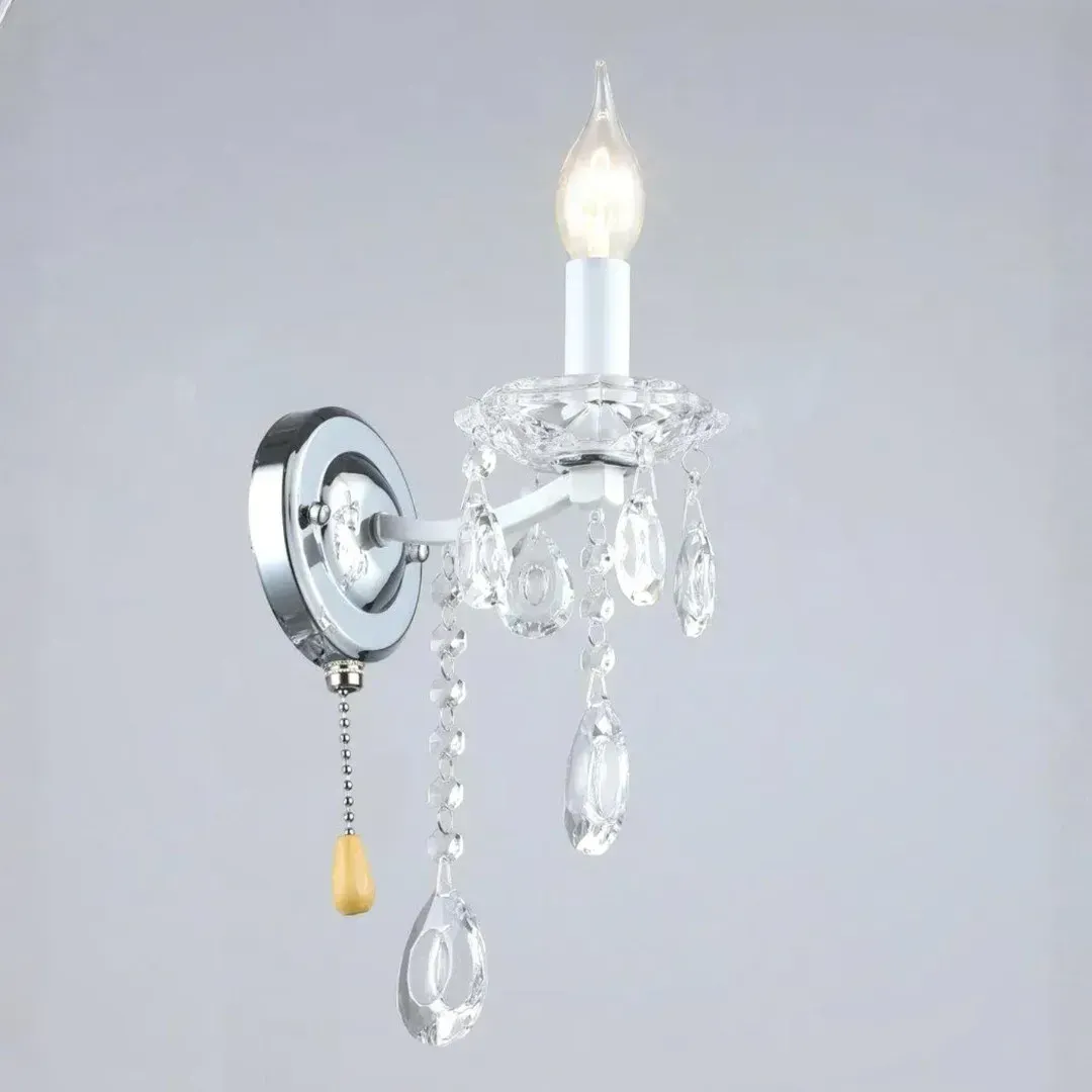 Бра настінне Valeso з кришталевим декором Е14 IP20 A4461/1W Білий/Хром (28685577)