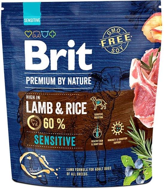 Корм для собак сухий Brit Premium Sensitive Lamb&Rice із чутливим травленням 1 кг