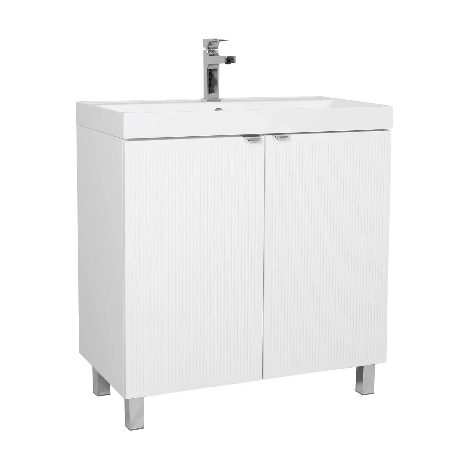 Тумба у ванну Aqua Rodos Fabio 800x450 підлогова з умивальником Fabio 80 Білий матовий (АР000127312)