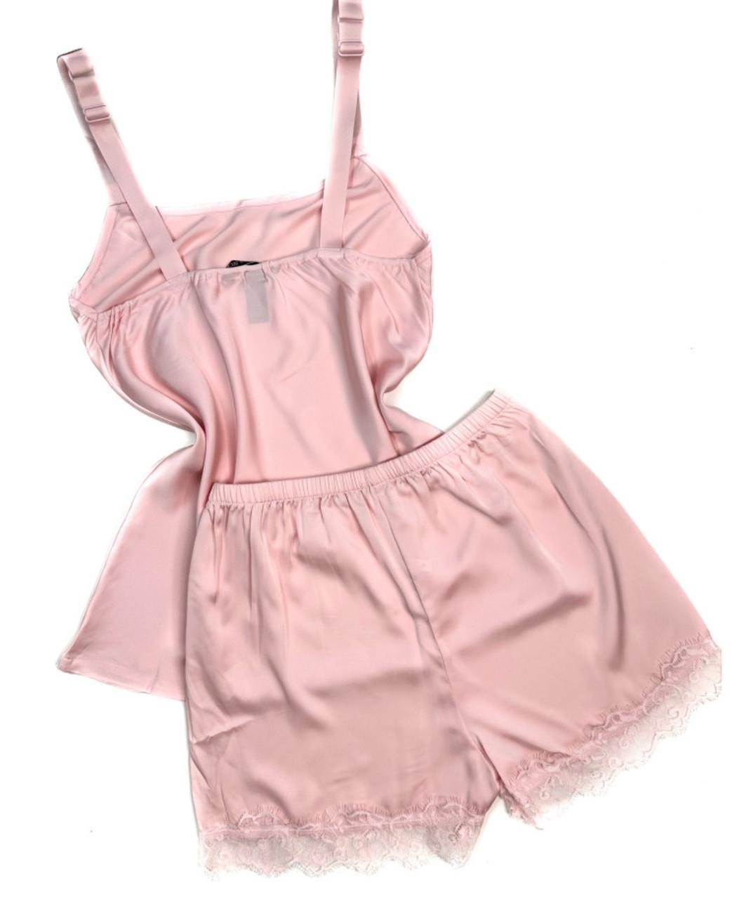 Піжама шовкова Victoria's Secret з майкою та стразами L Рожевий (4444446) - фото 1 Піжама шовкова Victoria's Secret з майкою та стразами L Рожевий (4444446) - фото 1