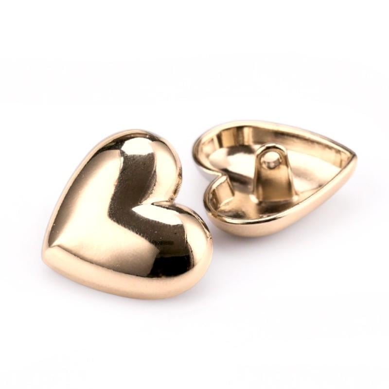 Пуговица Heart LuxFabric на ножке металл 11х10 мм 1 шт. Золотистый (ПВ1110с49)