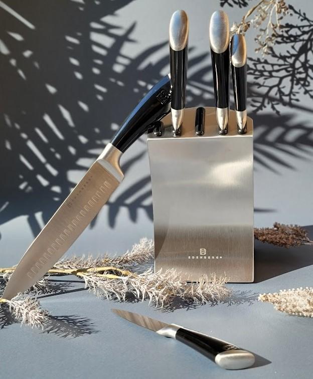 Набор ножей на подставке Edenberg EB-11002 6 предметов Черный (2530555706) - фото 2 Набор ножей на подставке Edenberg EB-11002 6 предметов Черный (2530555706) - фото 2