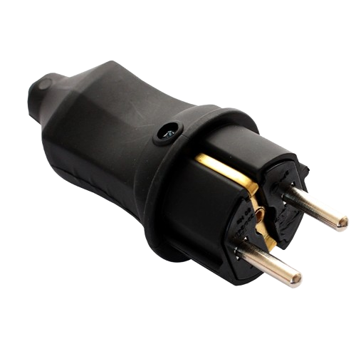 Вилка із заземленням пряма ERKA 4001 євро 16А Чорний (29466198)