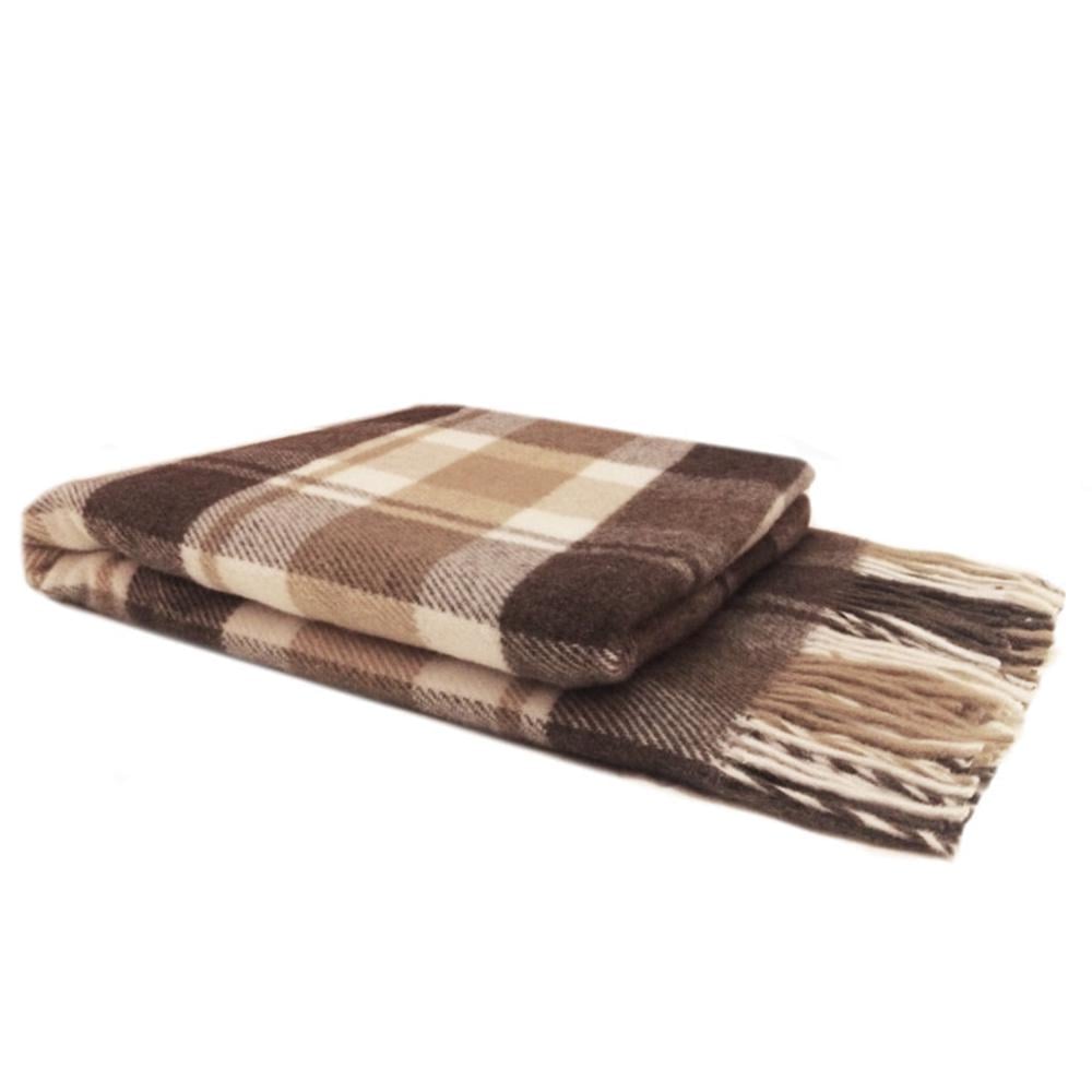 Плед полушерстяной 140х200 см Бежевый