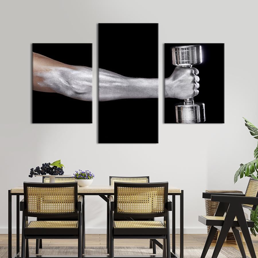 Картина для интерьера Рука спортсмена с гантелью 66x40 см (496-32)