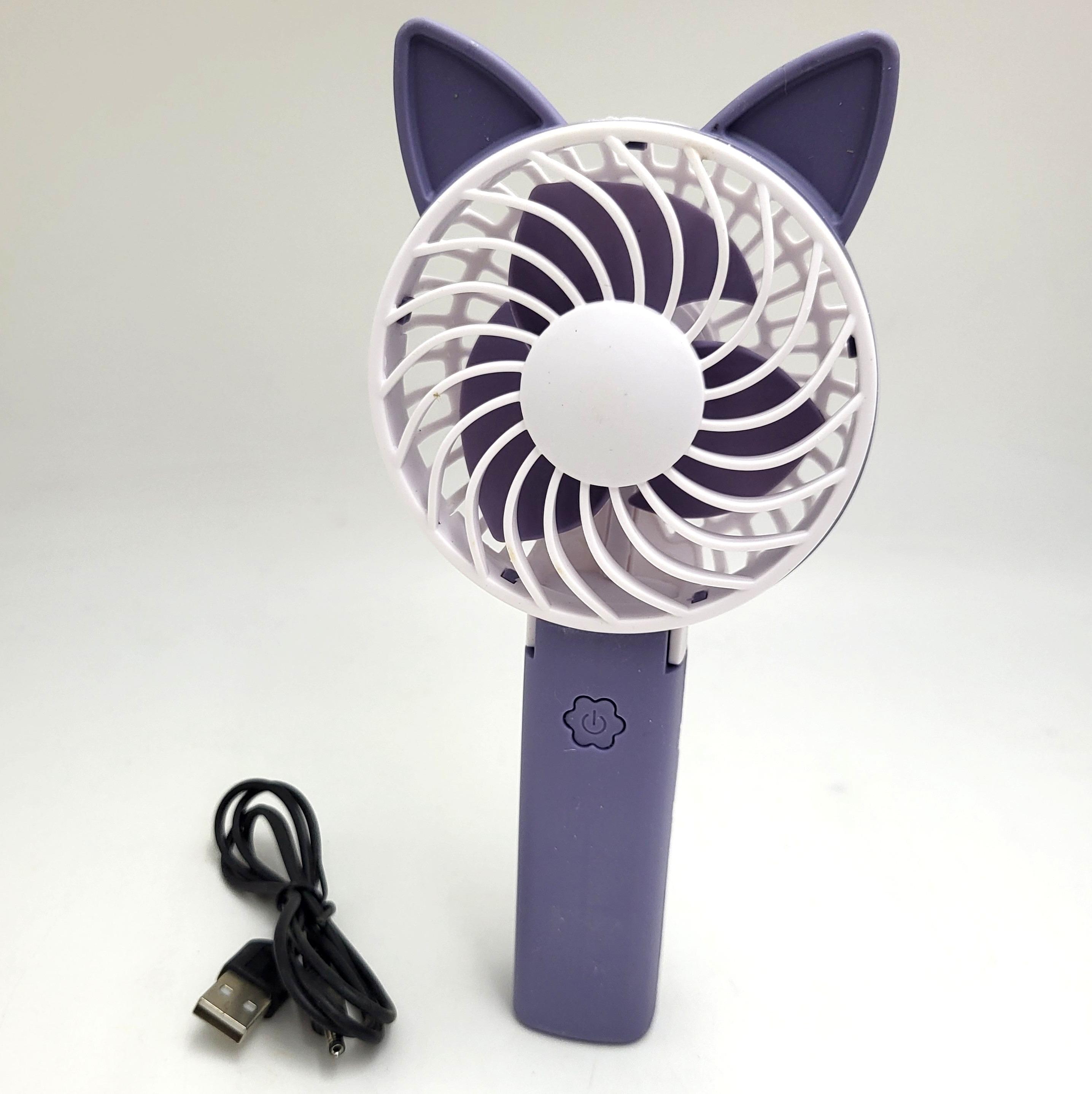 Вентилятор аккумуляторный Handy Mini Fan с LED индикацией мини с ручкой USB 10 см Серый