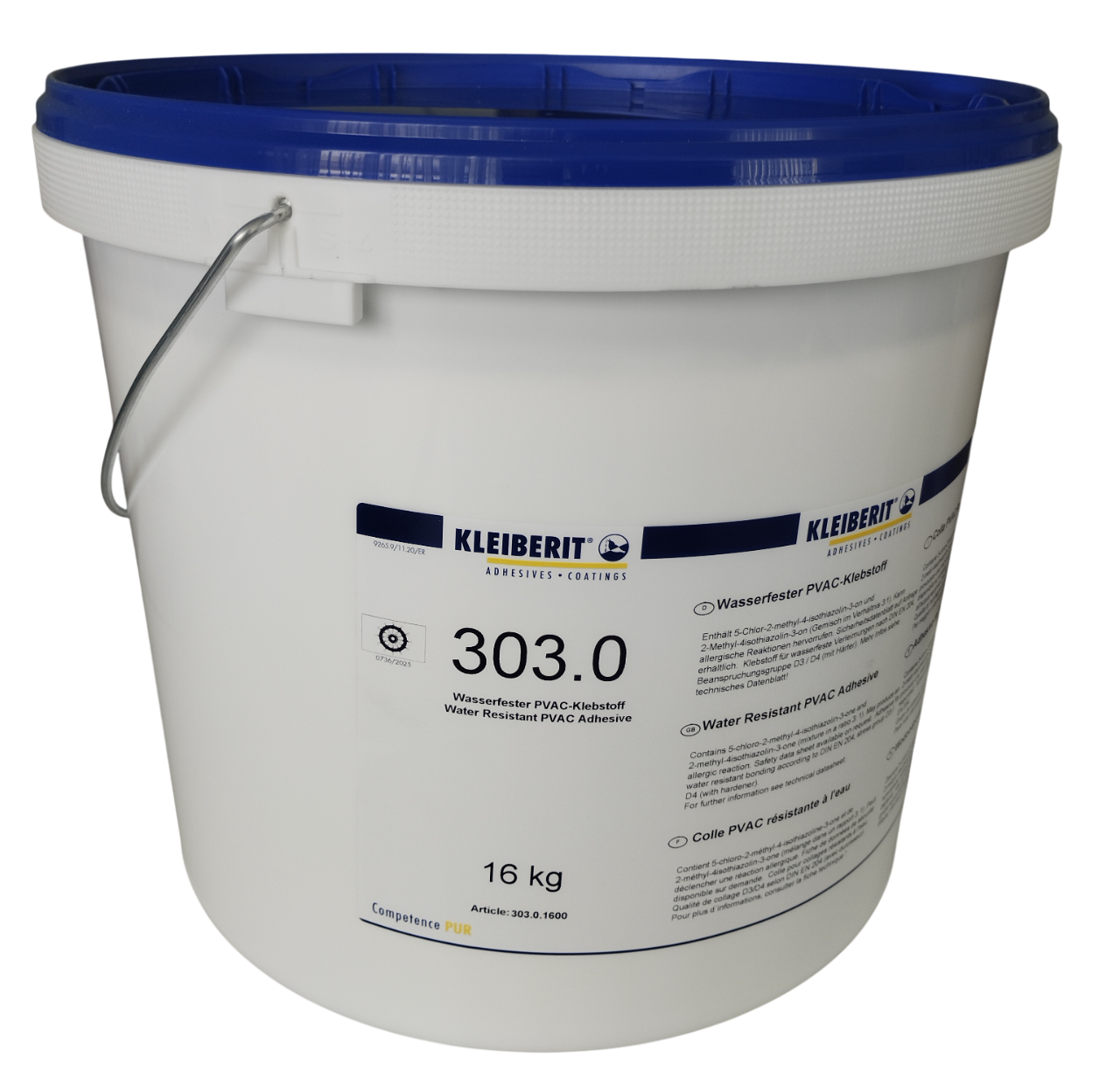 Клей ПВА столярный Kleiberit 303.0 влагостойкий Д3 16 кг (2308632726)