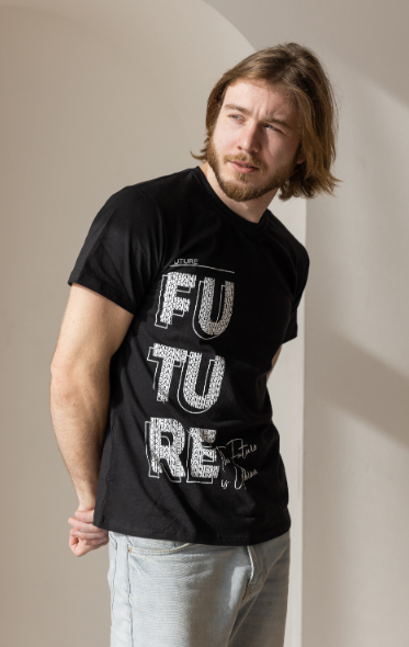 Футболка мужская GBI Будущее хлопковая XXL Черный (13517-м)