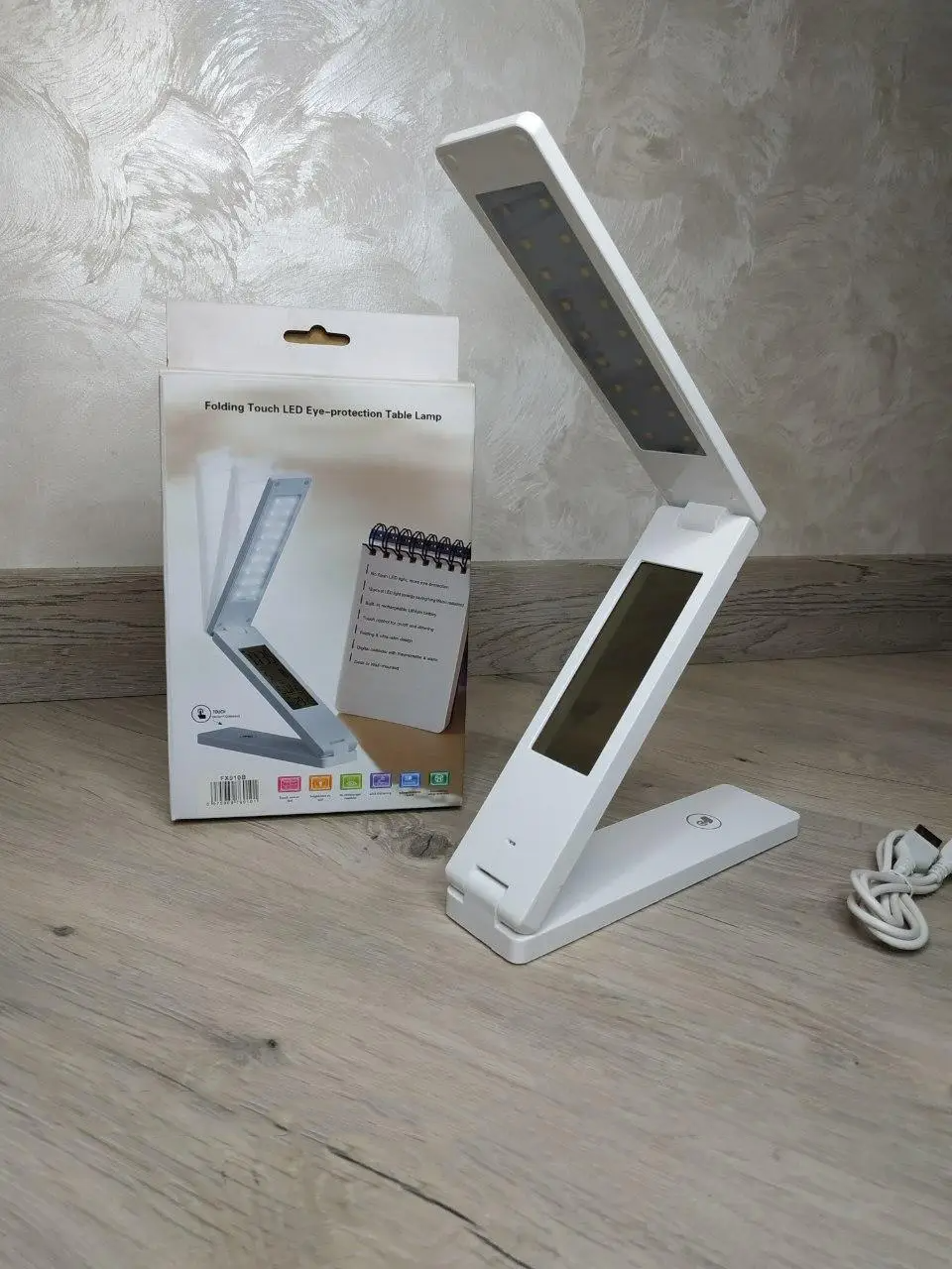 Настольная лампа-часы A-PLUS аккумуляторная с термометром (FX010B) - фото 3