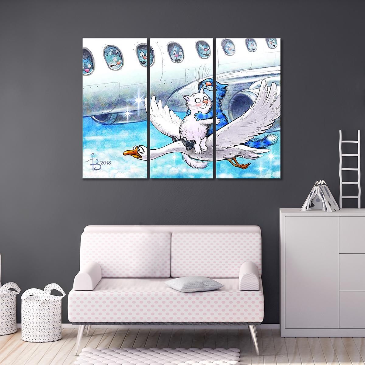 Модульная картина Фантазия ре мажор 3 модуля 60x90 см