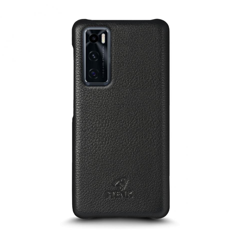 Кожаная накладка Stenk Cover для Vivo V20 SE Черный (69457)