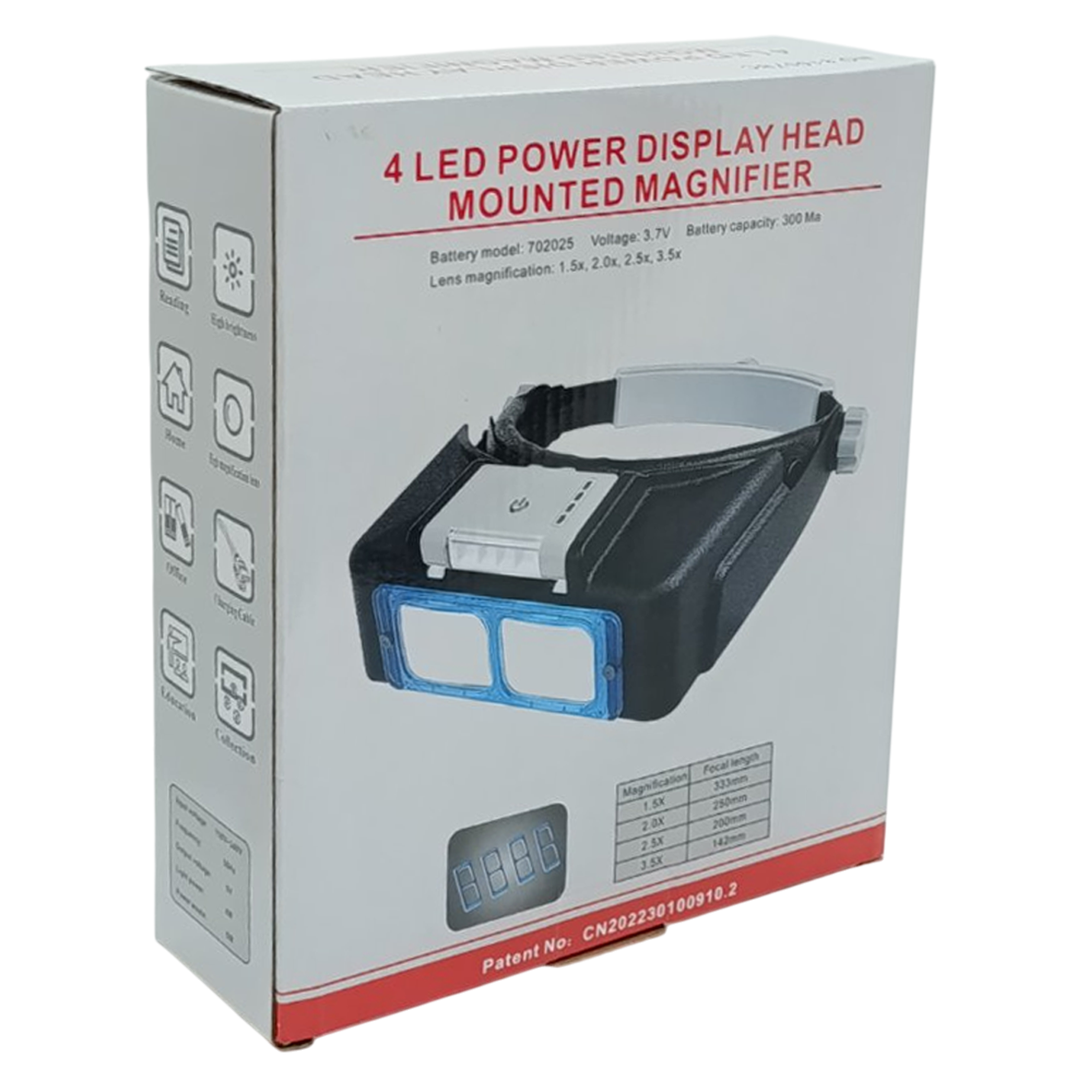 Лупа бинокулярная налобная 81007BC с 4LED и дисплеем 4 линзы 1,5X/2,0X/2,5X/3,5X с разным фокусным расстоянием Black/Blue (160416) - фото 10 Лупа бинокулярная налобная 81007BC с 4LED и дисплеем 4 линзы 1,5X/2,0X/2,5X/3,5X с разным фокусным расстоянием Black/Blue (160416) - фото 10