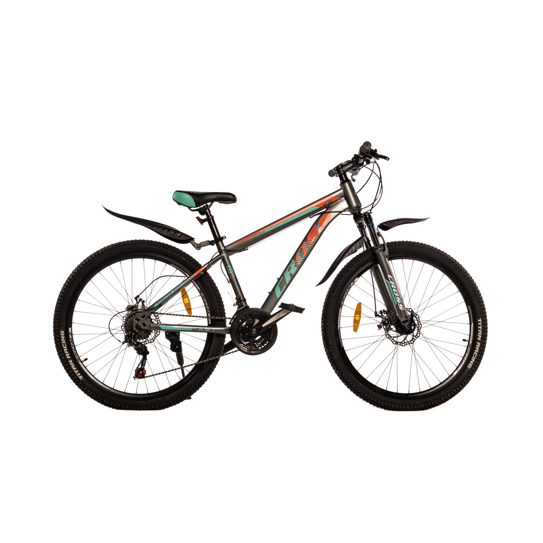 Велосипед Cross Fast от 145 см 26" 15" Gray/Green/Orange (9c0f76c8)