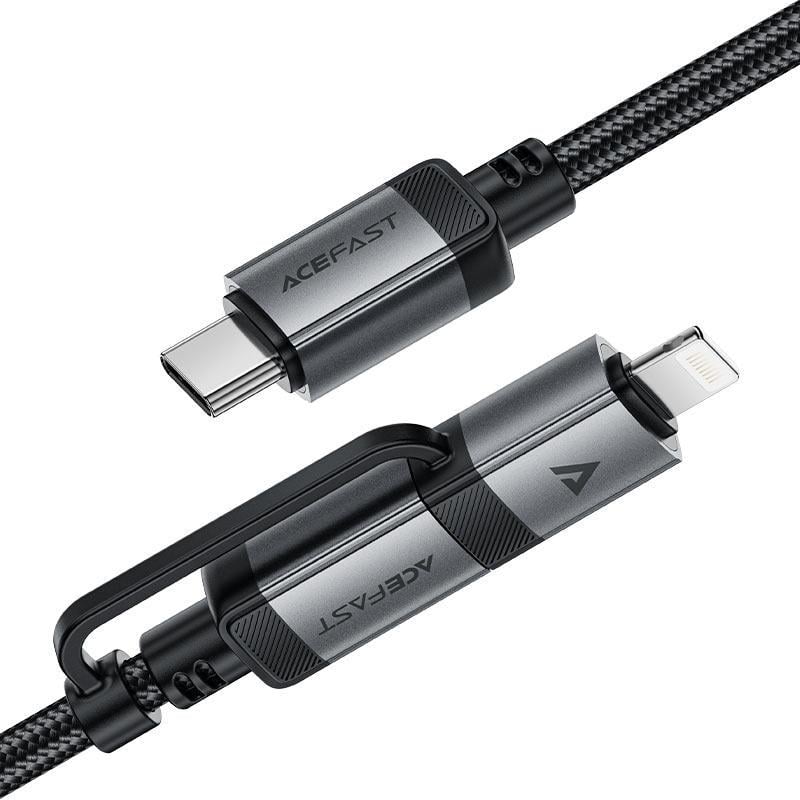 Кабель Acefast C20-01 MFI Cable USB-C to USB- C/Lightning Black - фото 2 Кабель Acefast C20-01 MFI Cable USB-C to USB- C/Lightning Black - фото 2
