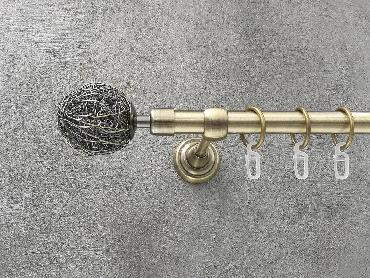 Карниз Quadrum Лофт гладкая штанга одинарный открытый 19 мм 160 см антик (46976216) - фото 1