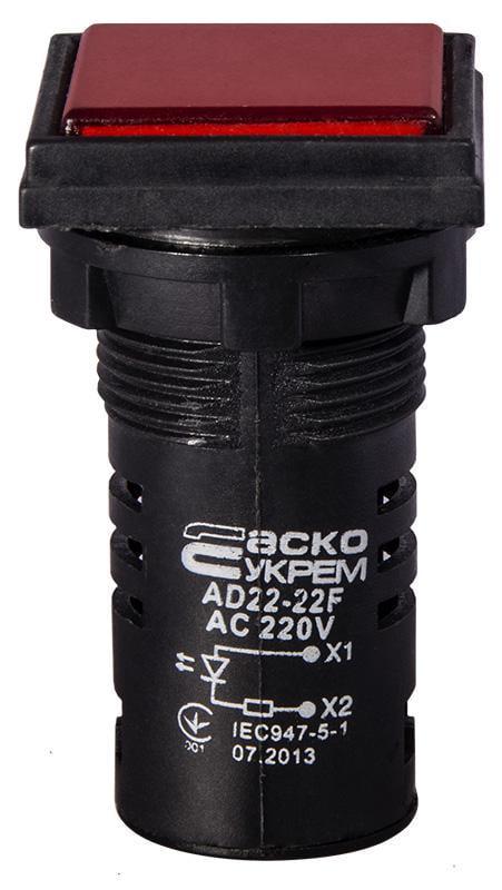 Светосигнальная арматура АСКО-УКРЕМ AD22-22F 220В АC Красный (A0140030157)