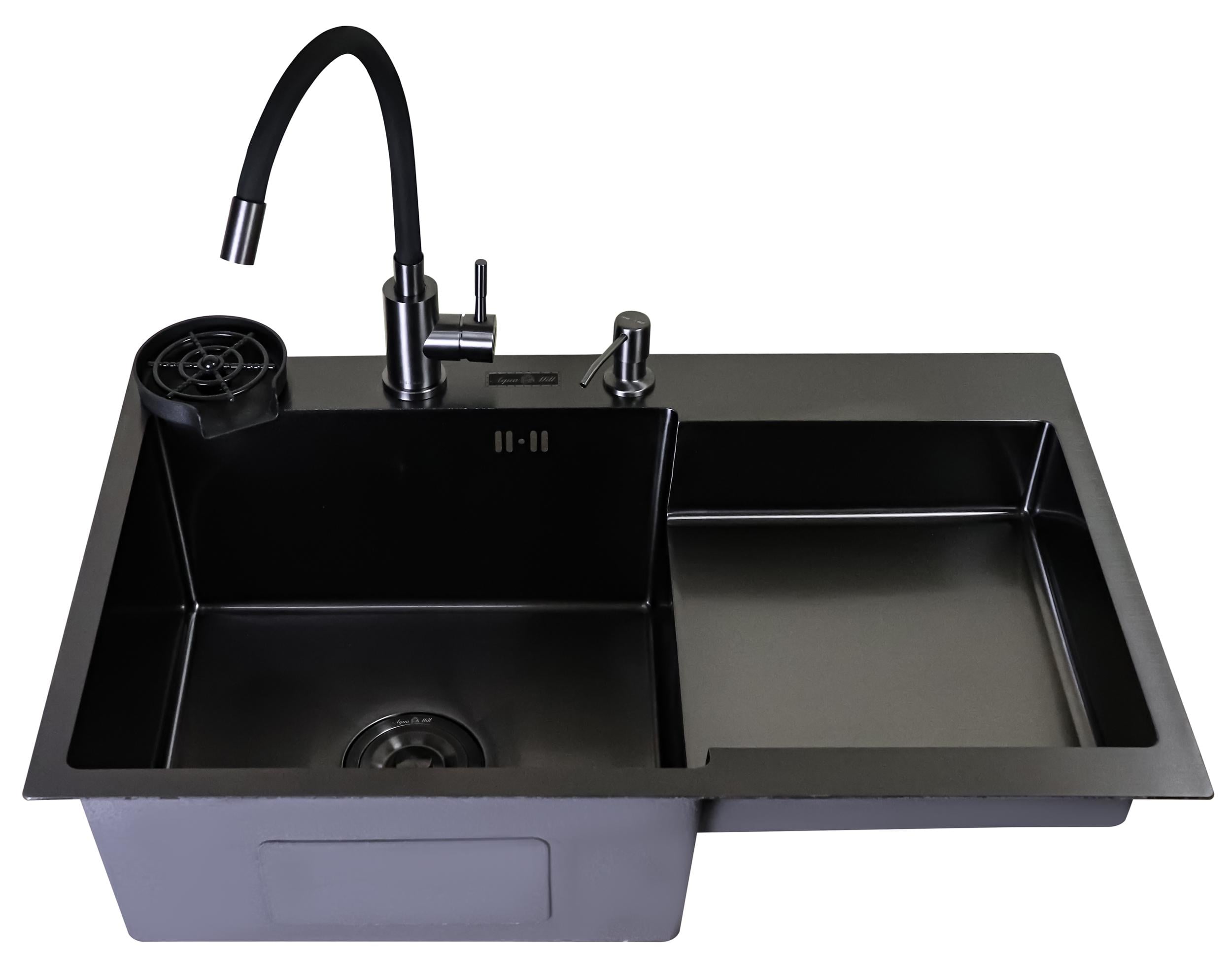 Мийка кухонна AQUAMILL 7848 з нержавіючої сталі з PVD покриттям Чорний (14875333)