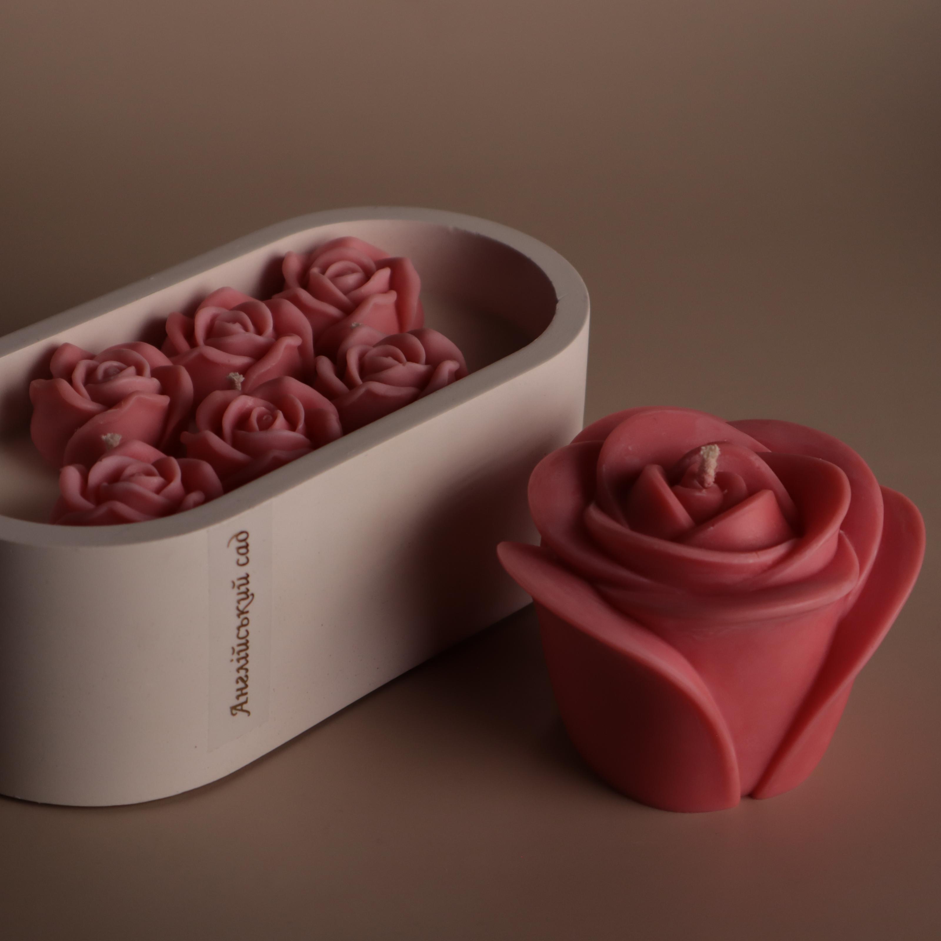 Подарунковий набір аромасвічок Wax Harmony Ваніль з рожевими трояндами та троянда 300 г Рожевий (3000342)