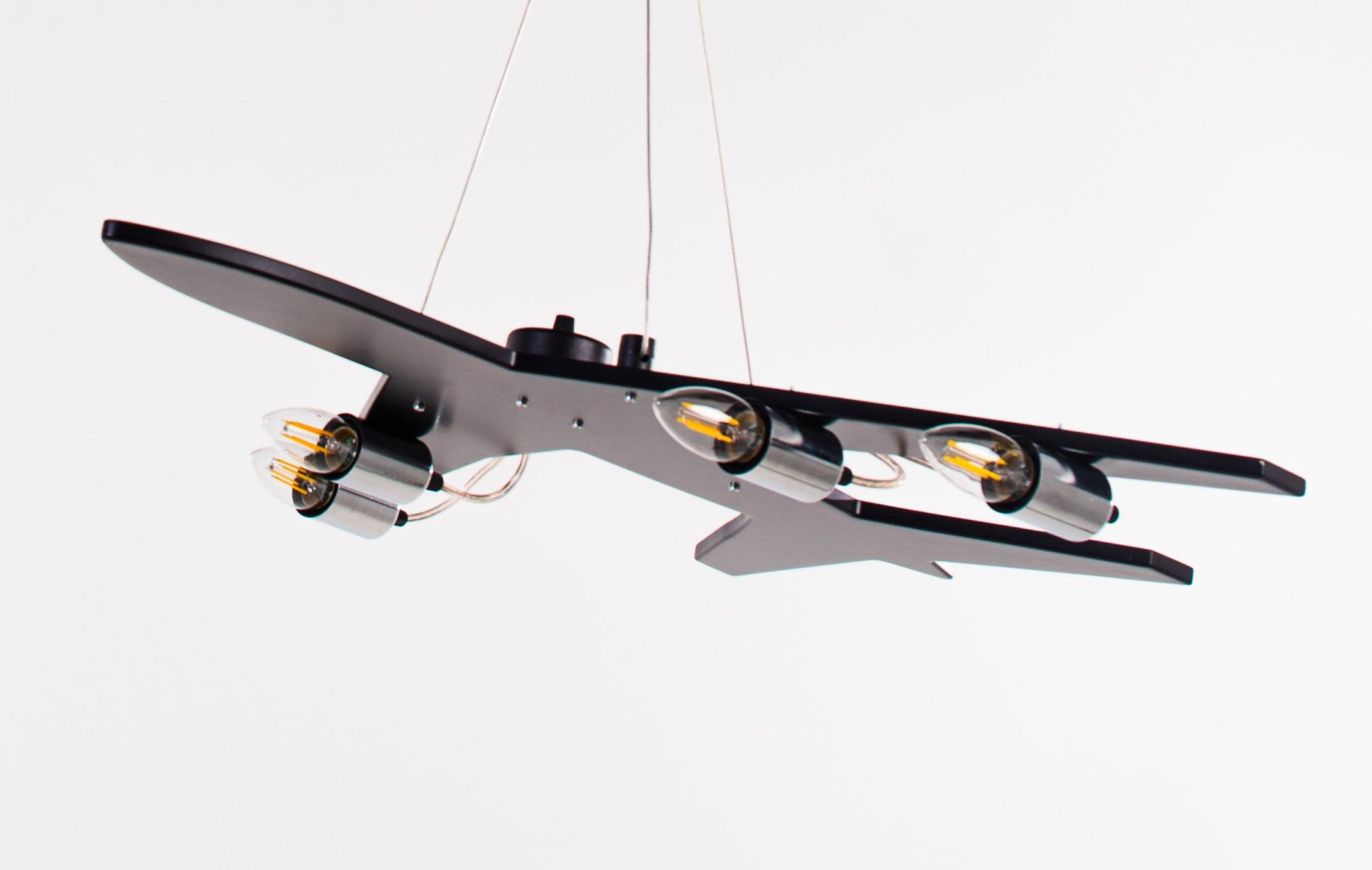 Люстра подвесная MoonPlane 778 Е27 4x40 Вт 70х70 см Черный (10068521)