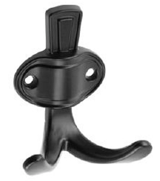 Гачок для одягу настінний GTV CORUNA металевий 76х45х68 мм Чорний матовий (24788201) - фото 1