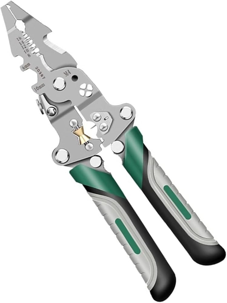 Клещи стрипер XT-12005 UKC для зачистки и обжима резки проводов с регулировкой диаметра реза углеродистая сталь 223х60 мм (opt-104985)