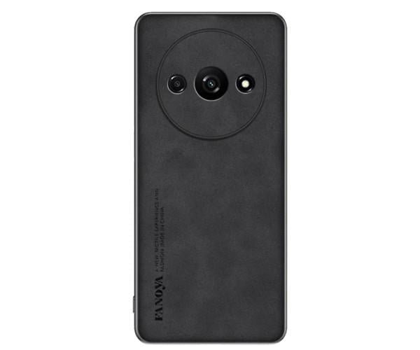 Шкіряний чохол - накладка Fanoya для Xiaomi Redmi A3 Чорний