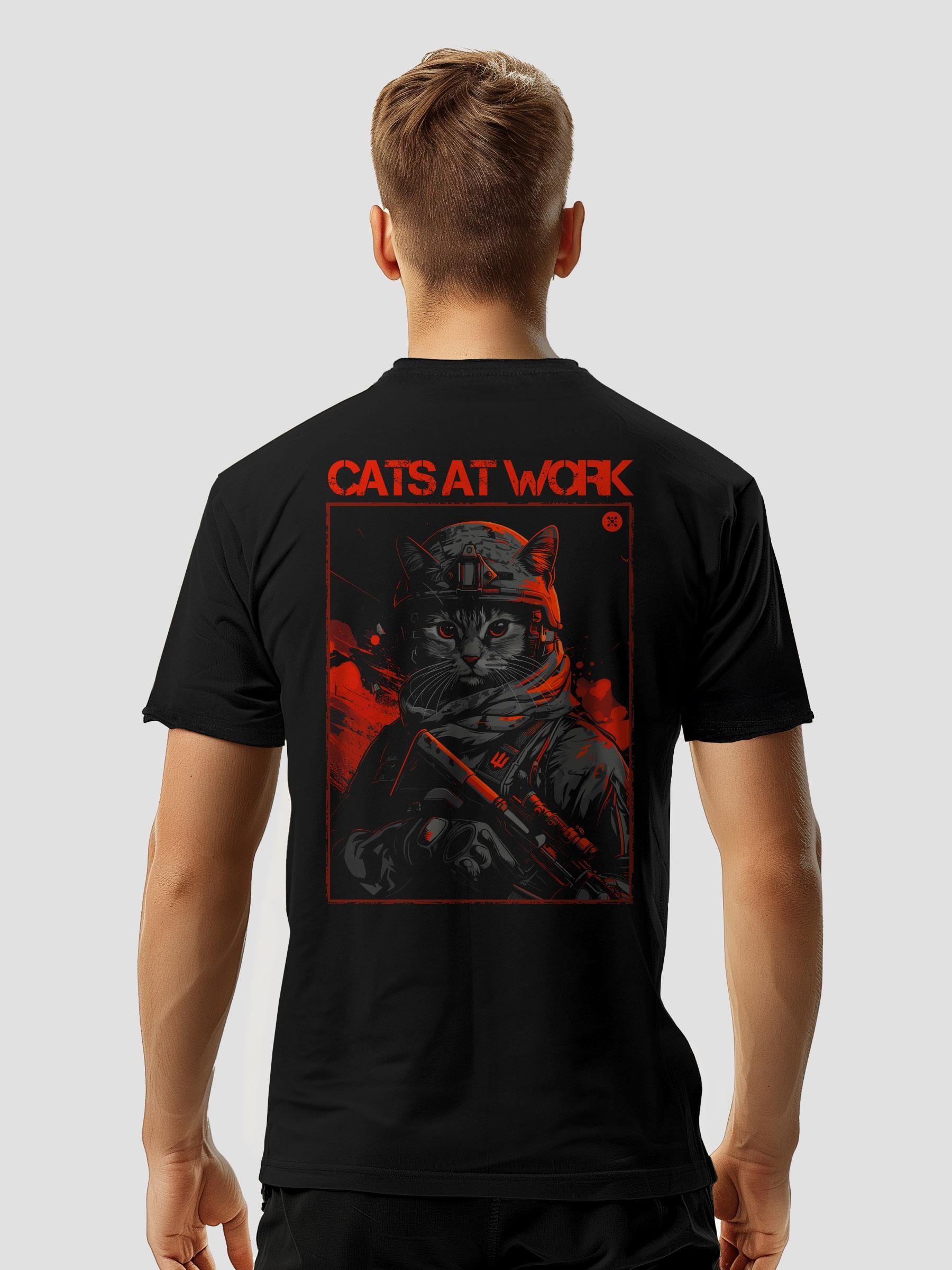 Футболка мужская "Cats at Work" 2XL Черный (21753792)