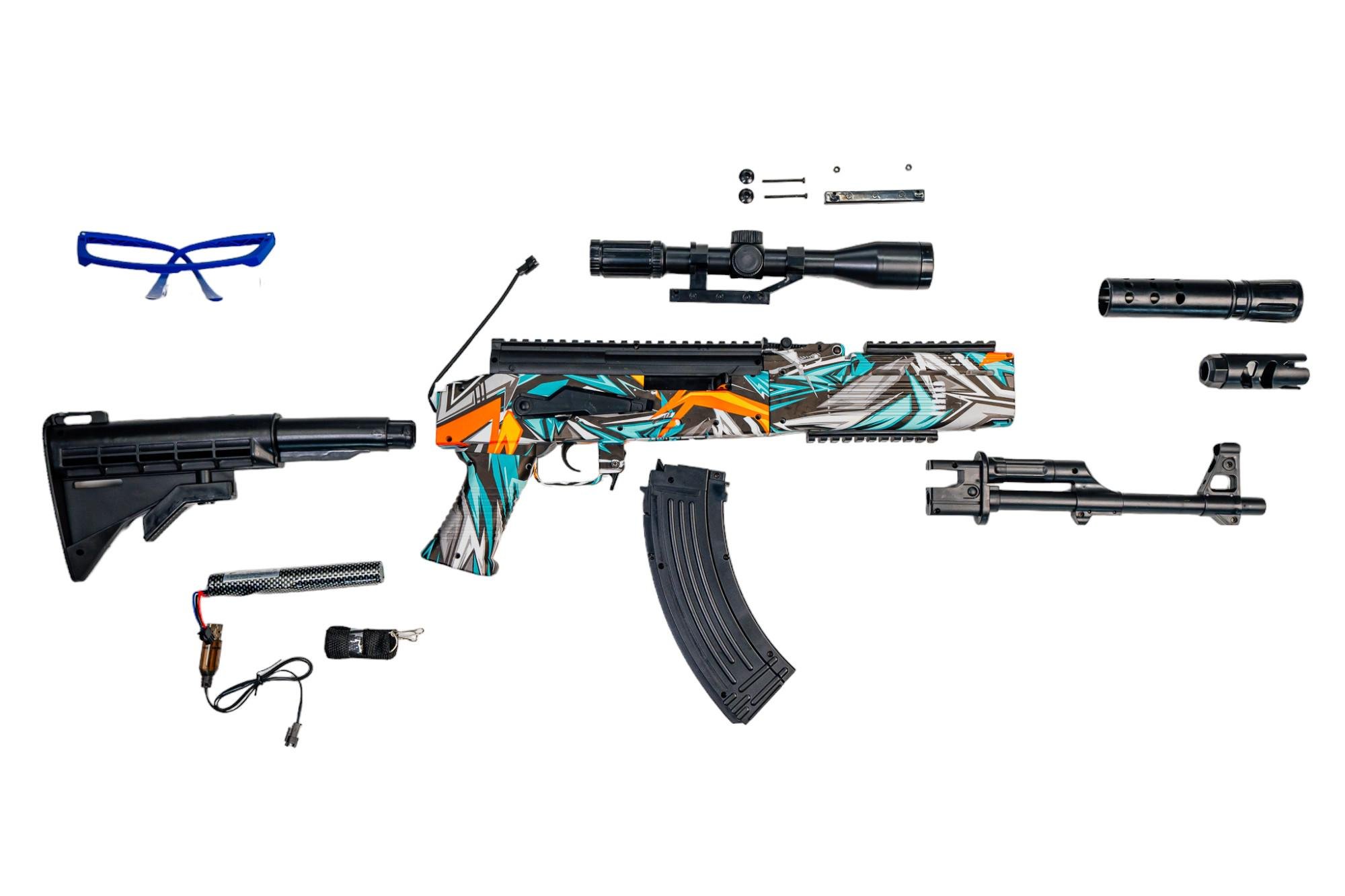 Дитяча зброя автомат-бластер AK-47 на орбізах (G870-2) - фото 2