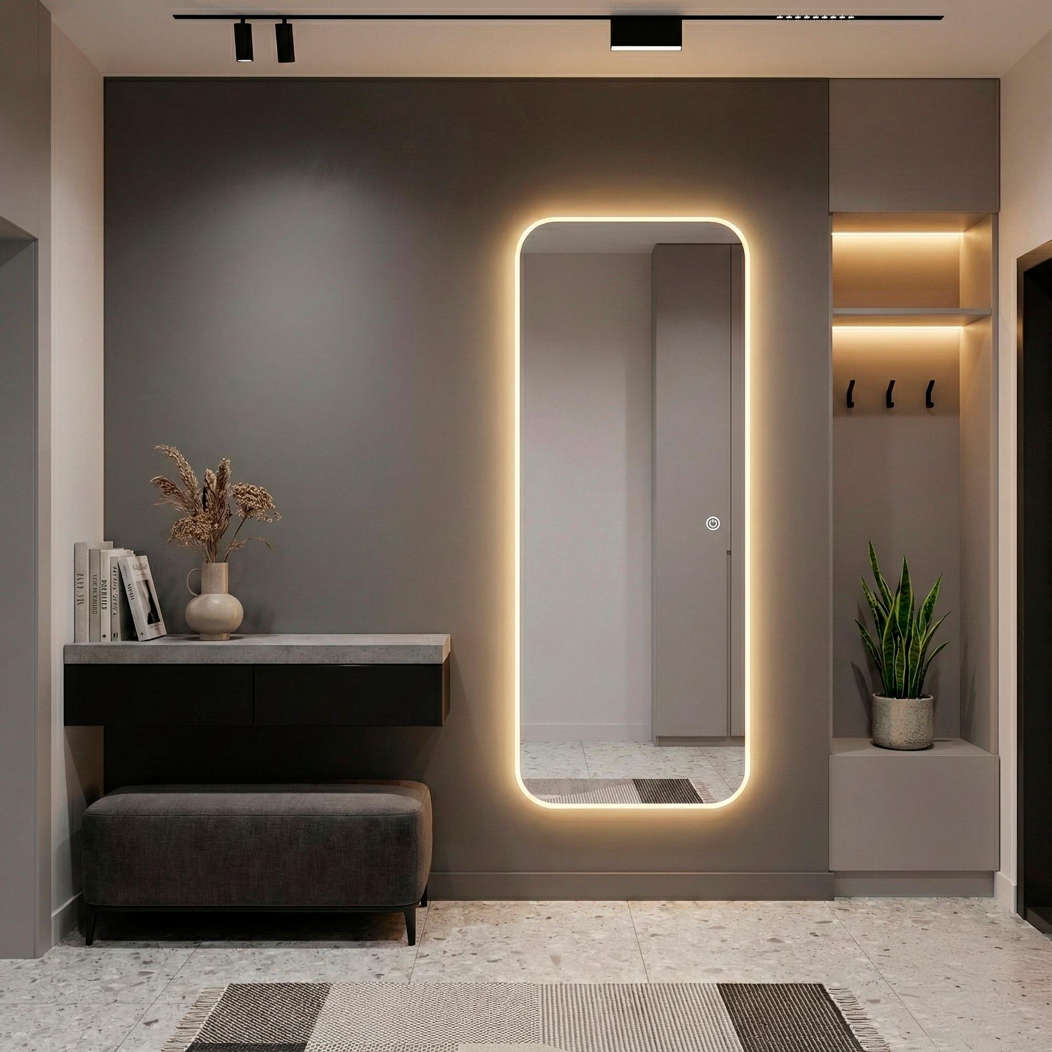 Зеркало для гостиной BRS в полный рост с подсветкой 150х60 см (31480736)