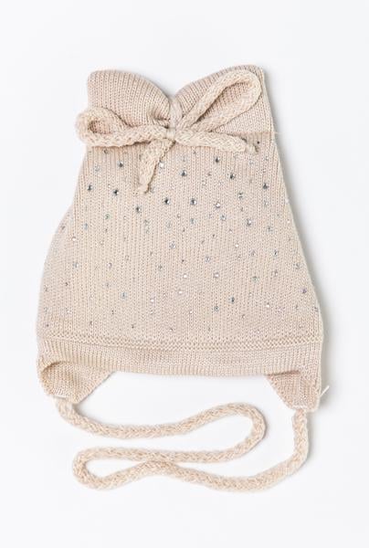 Шапка детская для девочек Блеск D774 хлопок 40-44 см Бежевый