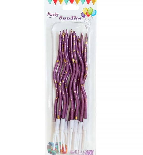 Свечи для торта Twirl 155 см 12 шт. Сливовой (1353830)