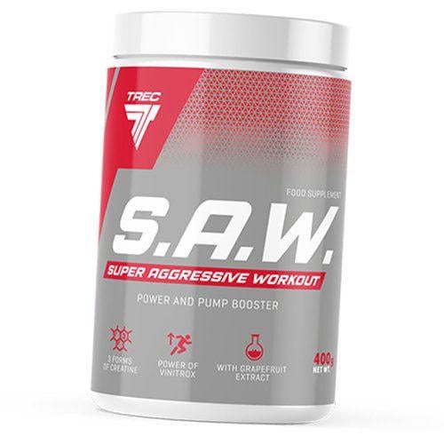 Предтрен с креатином Trec Nutrition SAW Powder Вишня-грейпфрут 400 г (11101007)