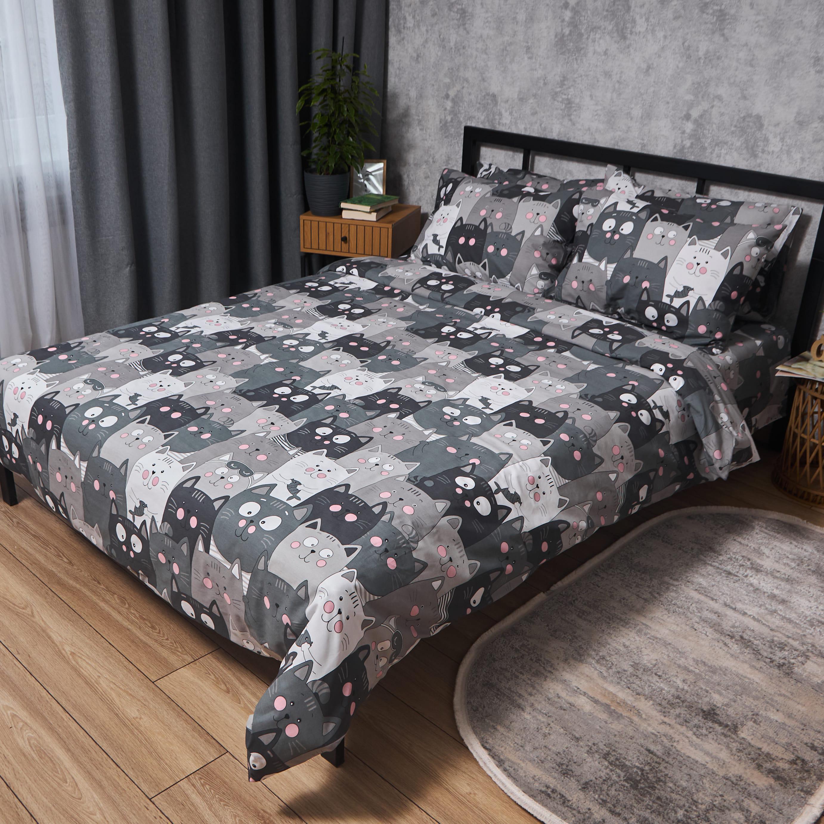 Комплект постільної білизни Moon&Star Бязь Gold Люкс Sleepy Cats полуторний євро 160х220 см (MS-820011782)