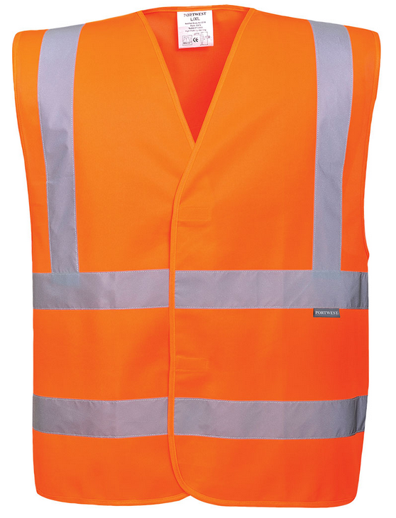 Жилет сигнальный PORTWEST C470 Hi Vis Two Vest на липучке S/M Оранжевый (C470ORRS/M)