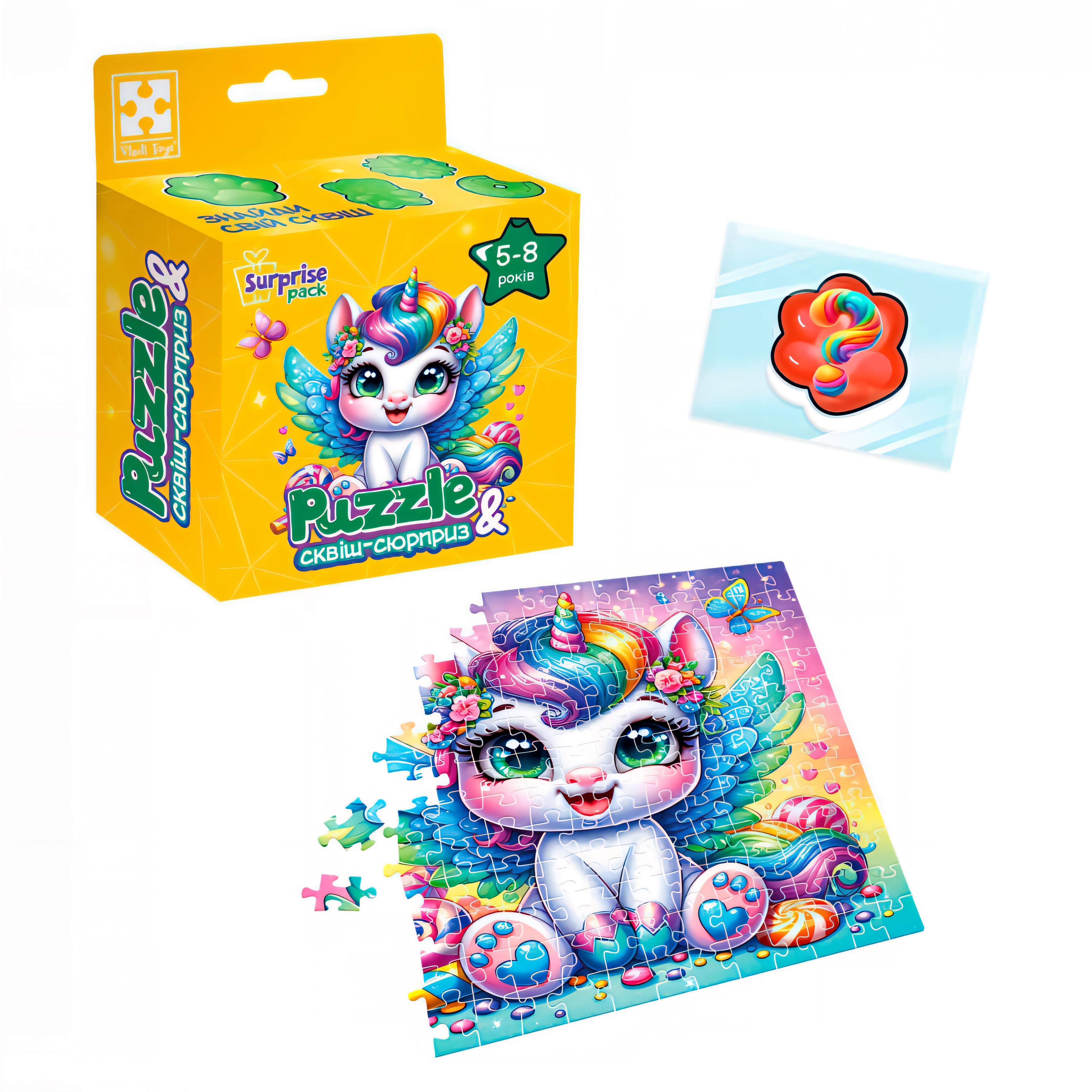 Пазлы развивающие с сюрпризом Vladi Toys Единорожка 180 эл. (VT8030-01)