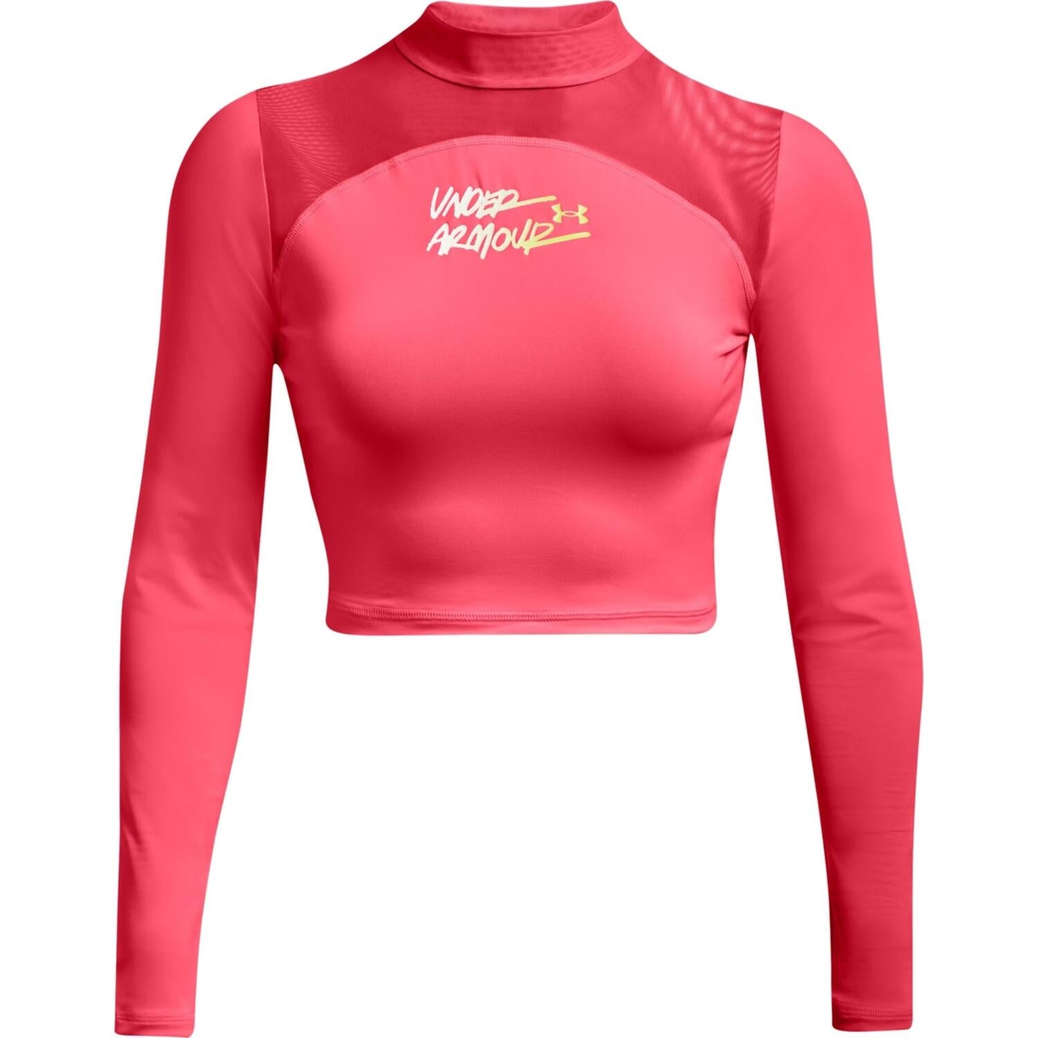 Лонгслив женский Under Armour HEATGEAR® CROP MOCK NECK TOP 1365760-819 L Коралловый (52941-51)