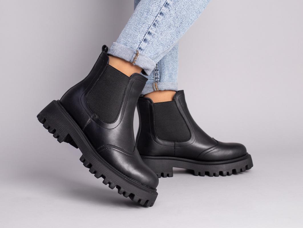 Челси женские кожаные зимние р. 36 Черный (8604з/36)