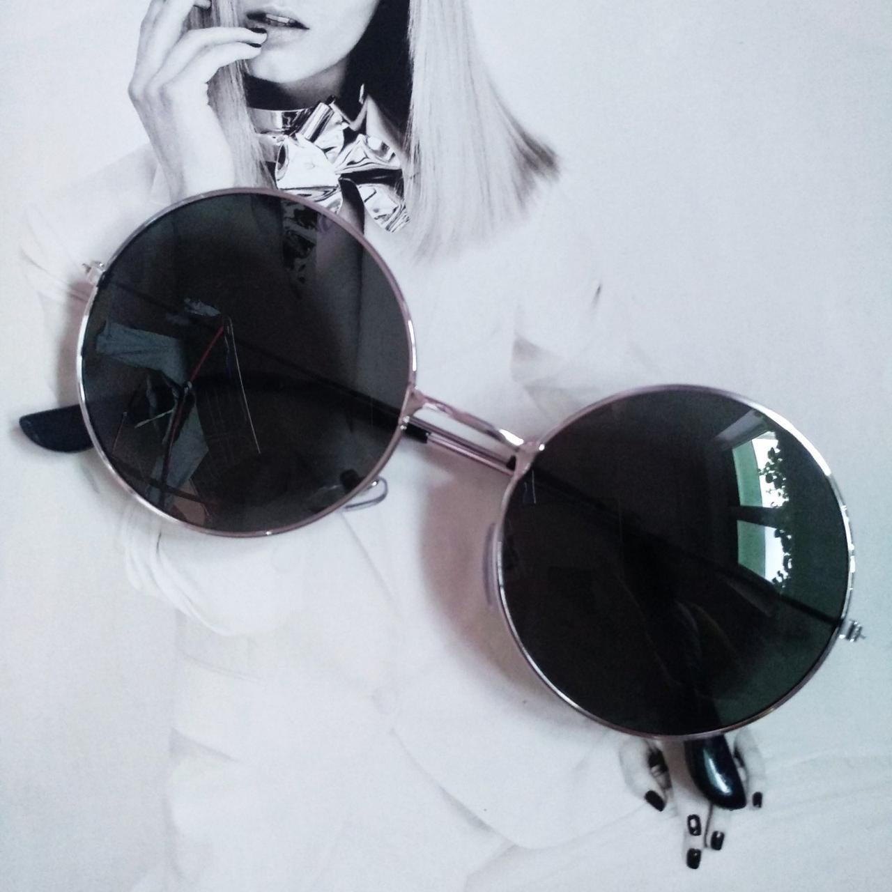 Сонцезахисні окуляри круглі тишейди Чорний у сріблі