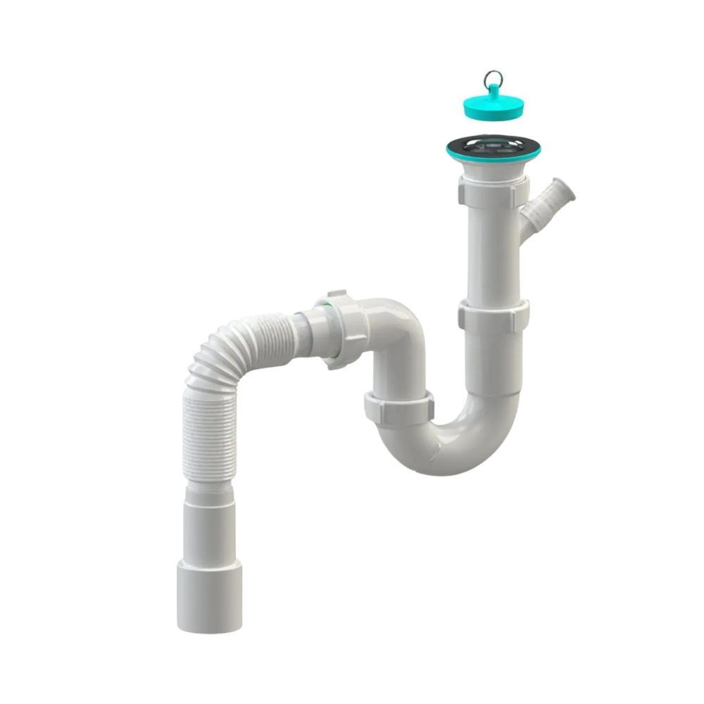 Сифон SoloPlast Нептун Н0110 для миття та умивальника первинний поліпропілен відвід 40/50 мм білий (2518043934)