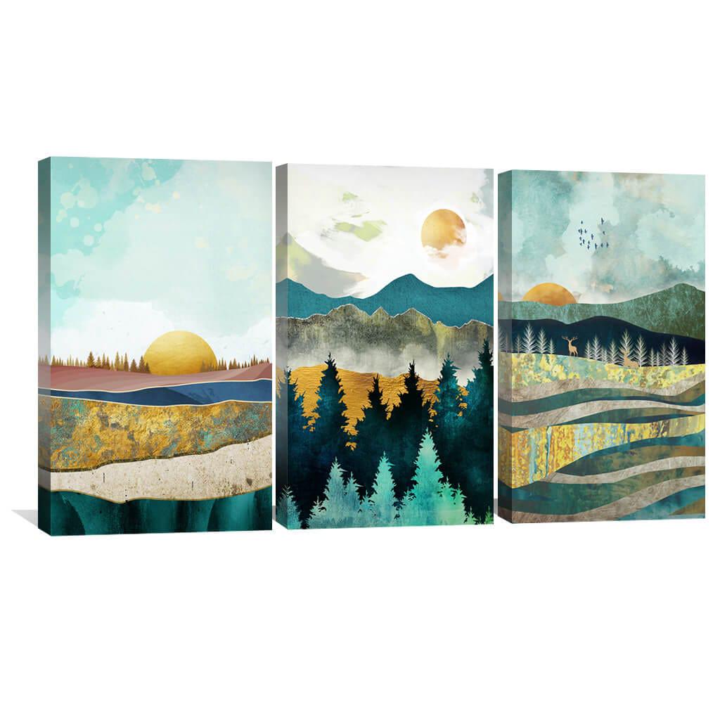 Картина Абстрактные горные пейзажи 120x50 см (Y3-7)