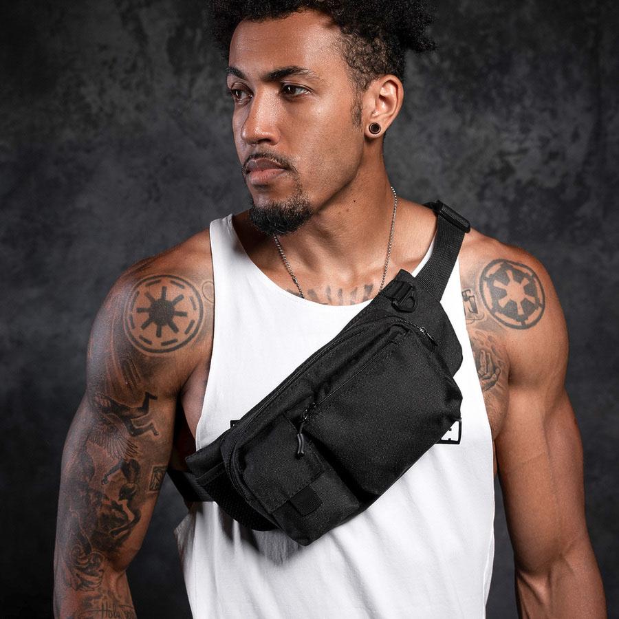 Сумка-бананка из прочной и водонепроницаемая через плечо Черный - фото 2 Сумка-бананка из прочной и водонепроницаемая через плечо Черный - фото 2