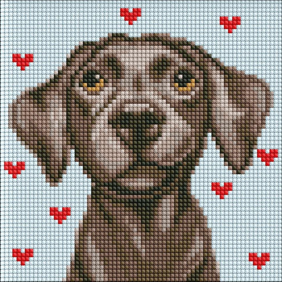 Алмазная мозаика Идейка Ласковый друг с АВ стразами 20х20 см (AMC7961)