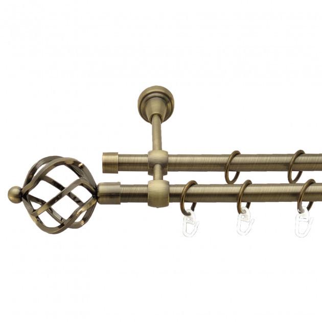 Карниз для штор Orvit Ажур двухрядный 16/16 мм 200 см Антик (000-5678)