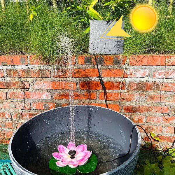 Фонтан садовый на солнечной батарее в форме лотоса Розовый (L00086-1) - фото 3