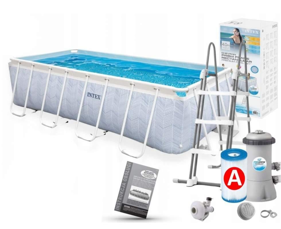 Бассейн каркасный Intex с фильтрацией и стремянкой 6836 л 400х200х100 см